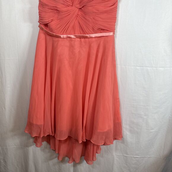 Cinderella Divine Strapless Coral Cocktail Dress Corset Back Size 12 Preowned - Picture 3 of 9